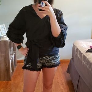 NEW without Tags puff sleeve wrap blouse